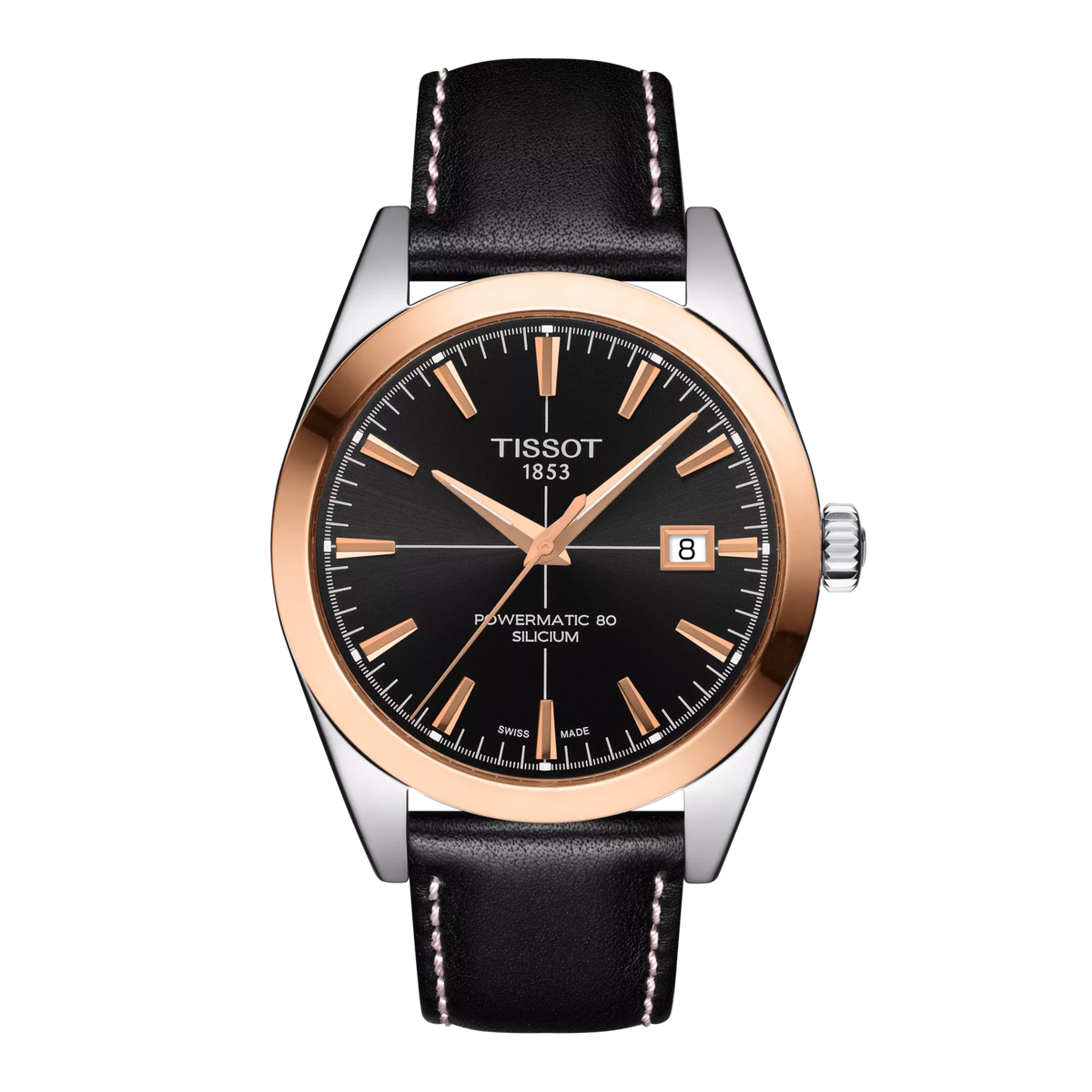 Tissot Gentleman Gold bezel 40mm T927.407.46.051.00 — detail view