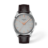 Silver dial · Brown strap — T150.410.16.031.00