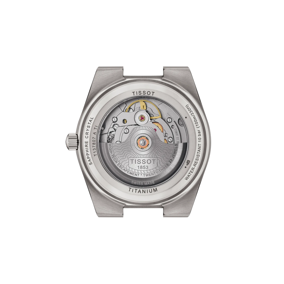 Tissot PRX Titanium 38mm T137.807.44.061.00 — detail view