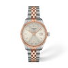 Silver dial · Grey and Rose Gold bracelet