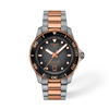 Black dial · Grey and Rose Gold bracelet