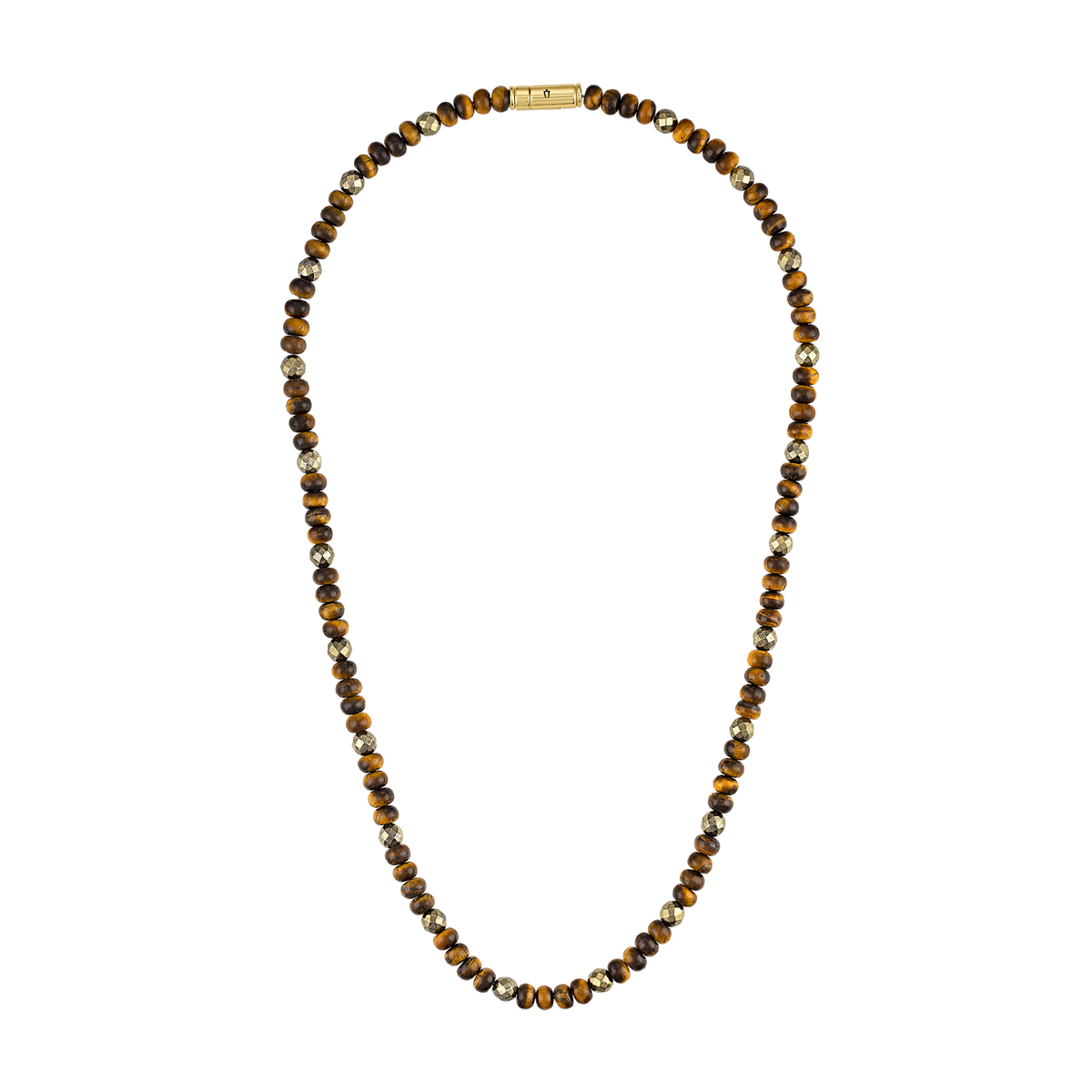 Bulova Tiger’s Eye & Pyrite Bead Necklace — BVC1042-YSYTE — product full view