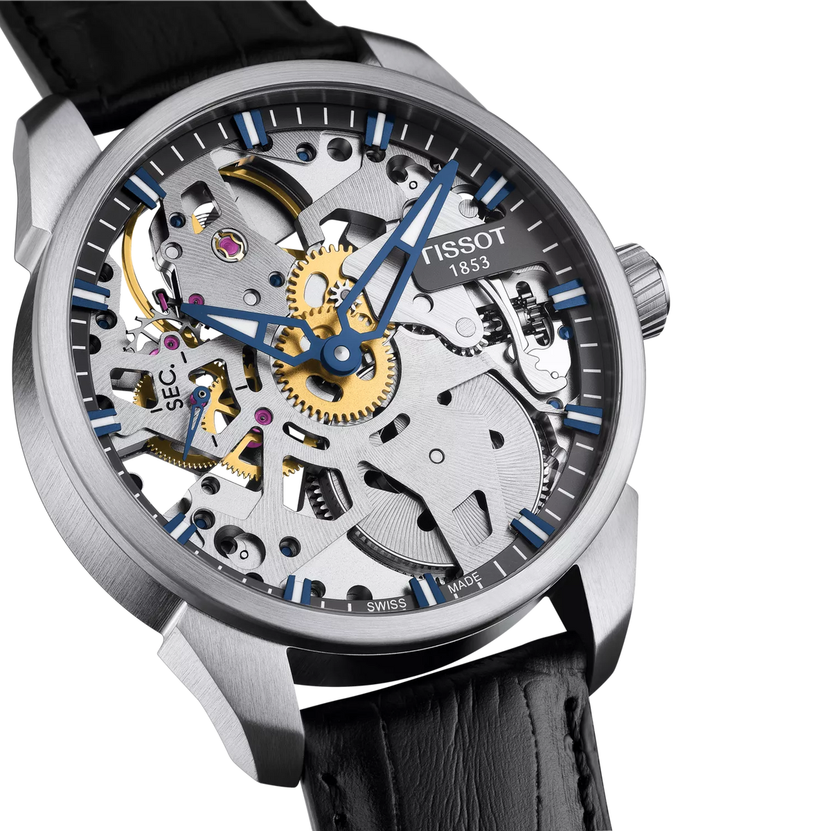 Tissot T-Complication Skeleton 43mm T070.405.16.411.00 — detail view