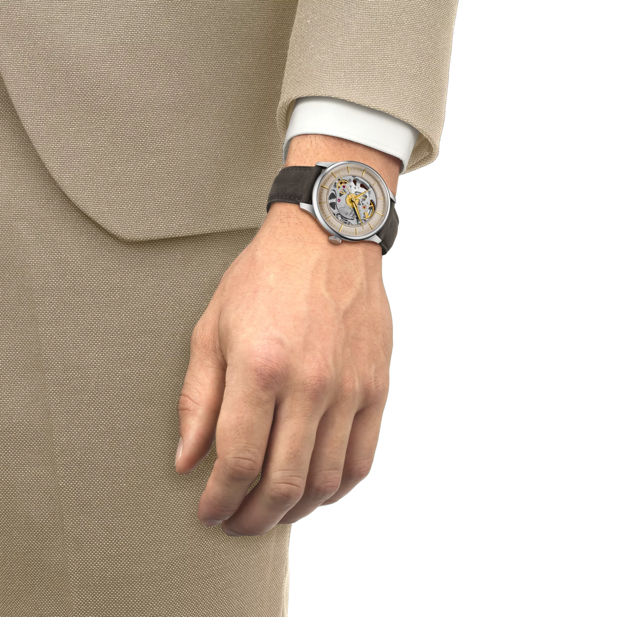 Tissot Chemin Des Tourelles Skeleton 39mm T139.836.16.261.00 — detail view