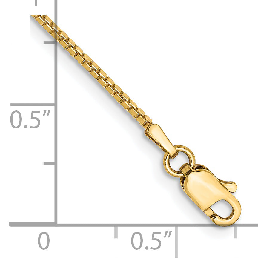14k 1.0mm Box Chain Anklet