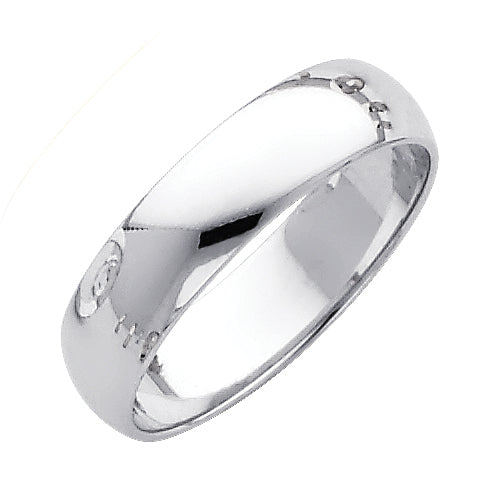 14K White Gold 5mm Comfort Fit Wedding Band