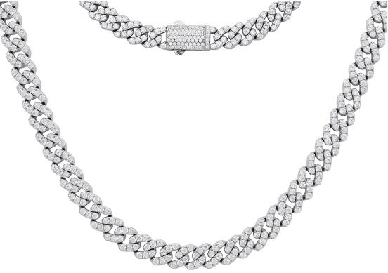 SS Moissanite Cuban Link Iced Out Chain
