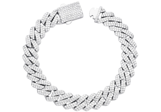 SS Moissanite Cuban Link Iced Out Bracelets