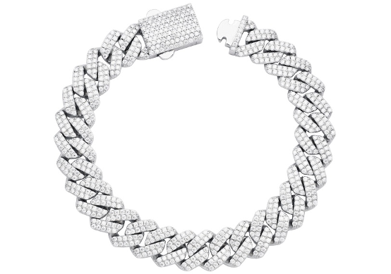 SS Moissanite Cuban Link Iced Out Bracelets