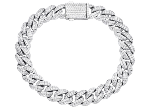 SS Moissanite Cuban Link Iced Out Bracelets