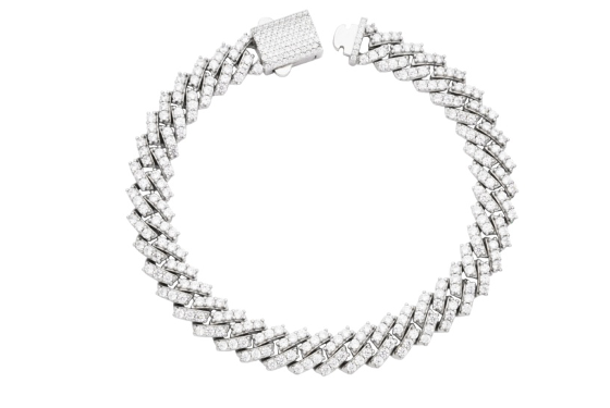 SS Moissanite Cuban Link Iced Out Bracelets