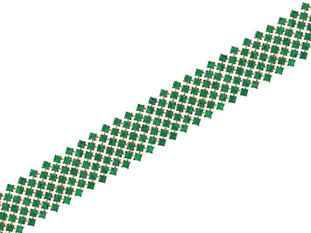 EFFY 14K YELLOW GOLD NATURAL EMERALD BRACELET