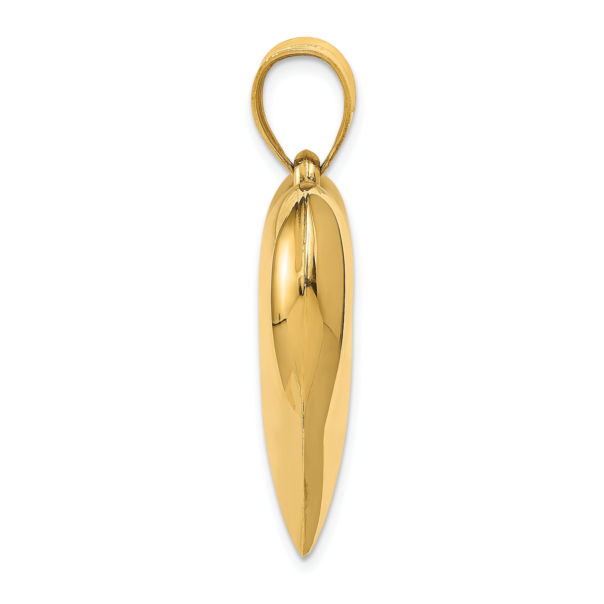 14K Polished 3-D Puffed Heart Pendant