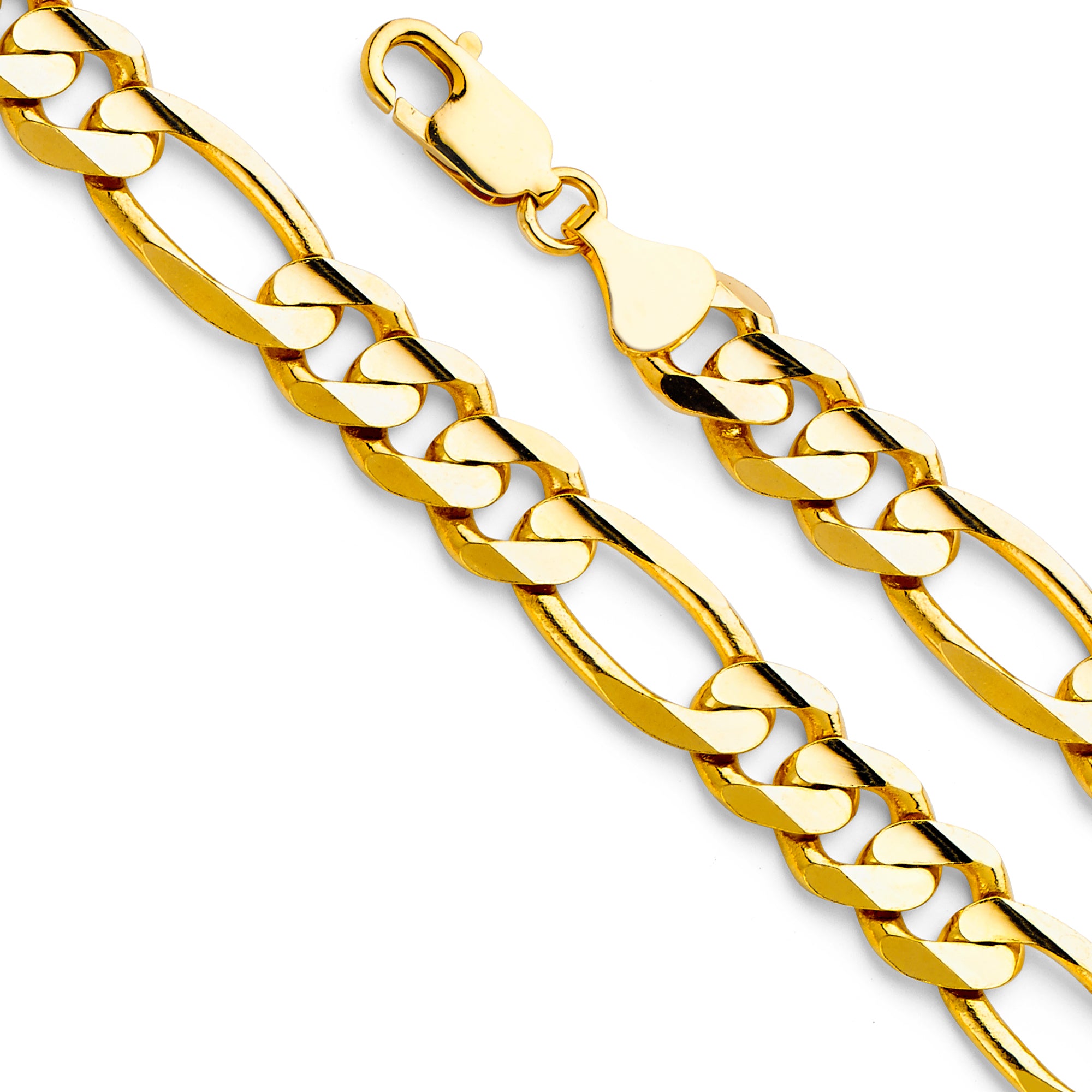 14KY 9.5MM Figaro 3+1 Concave Chain