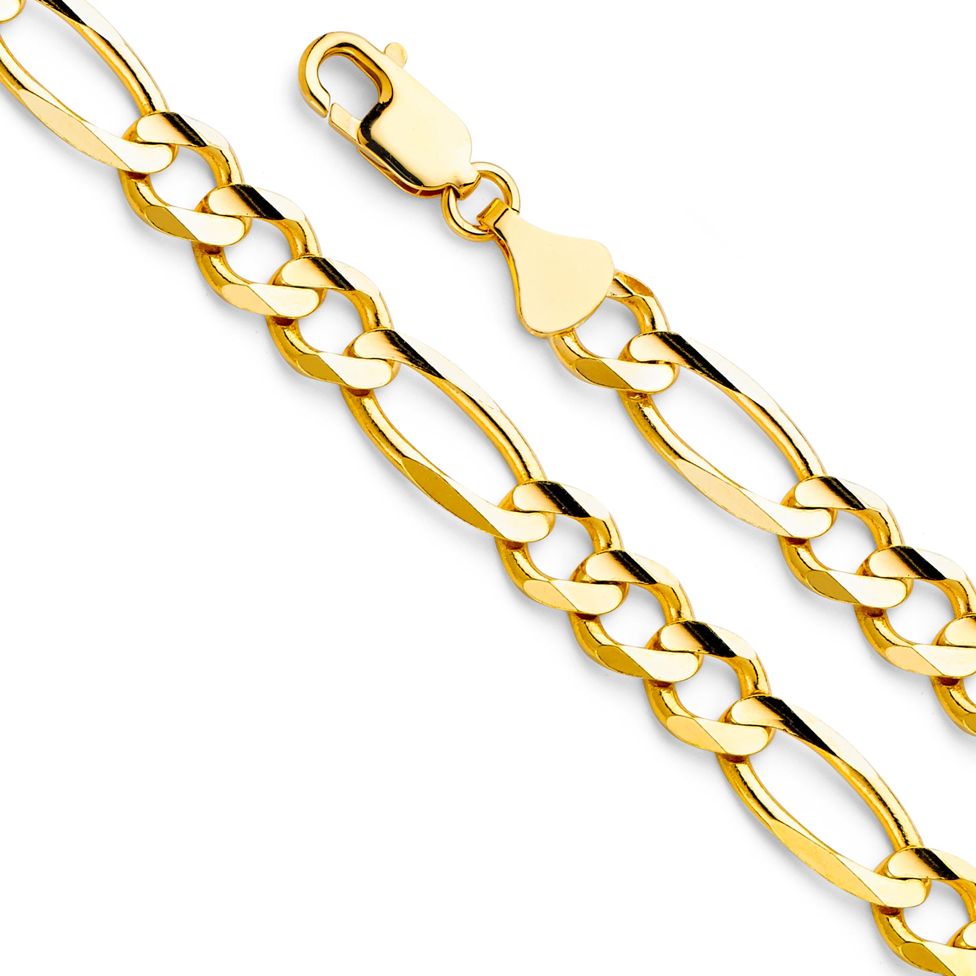 14KY 8.6MM Figaro 3+1 Concave Chain