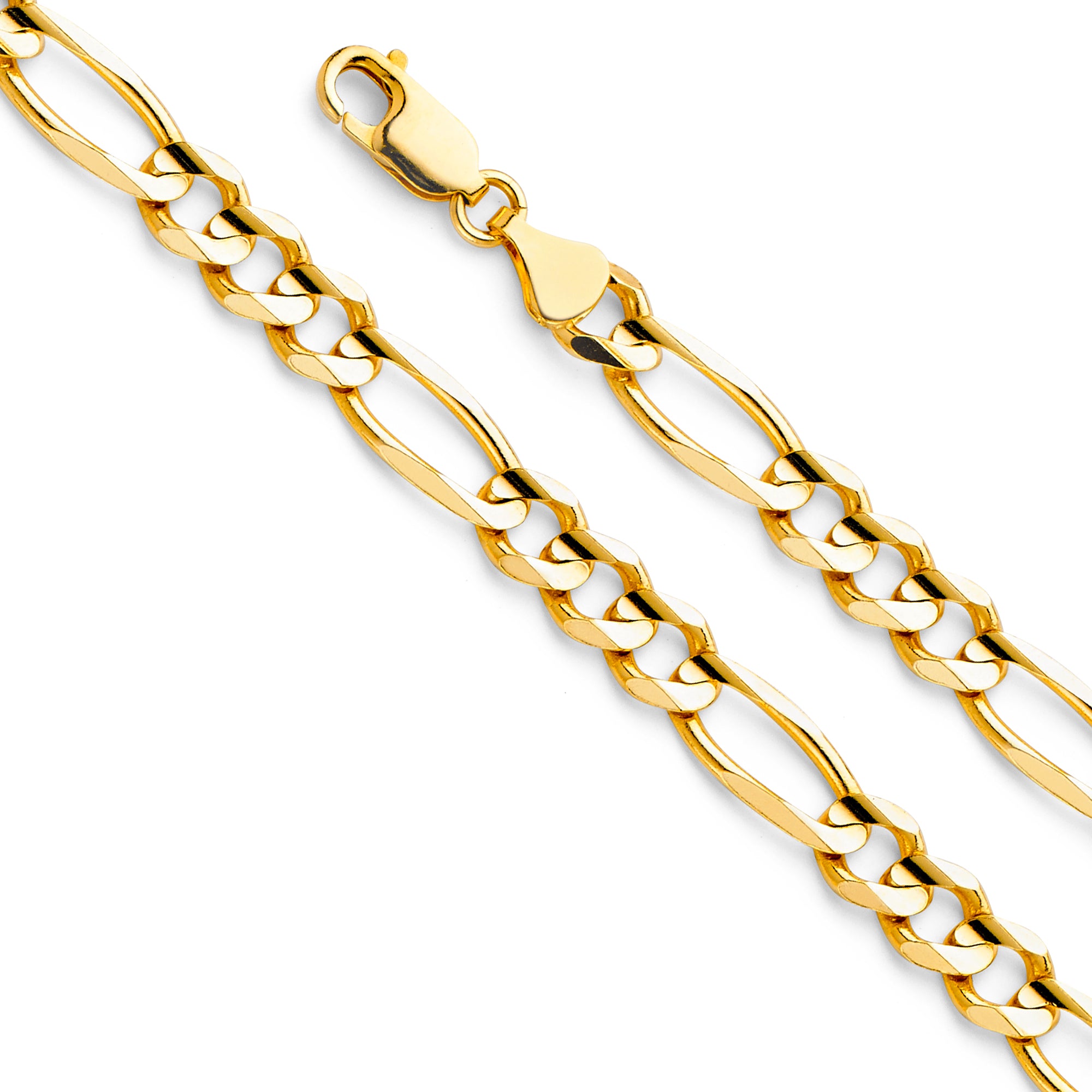 14KY 6.9MM Figaro 3+1 Concave Chain