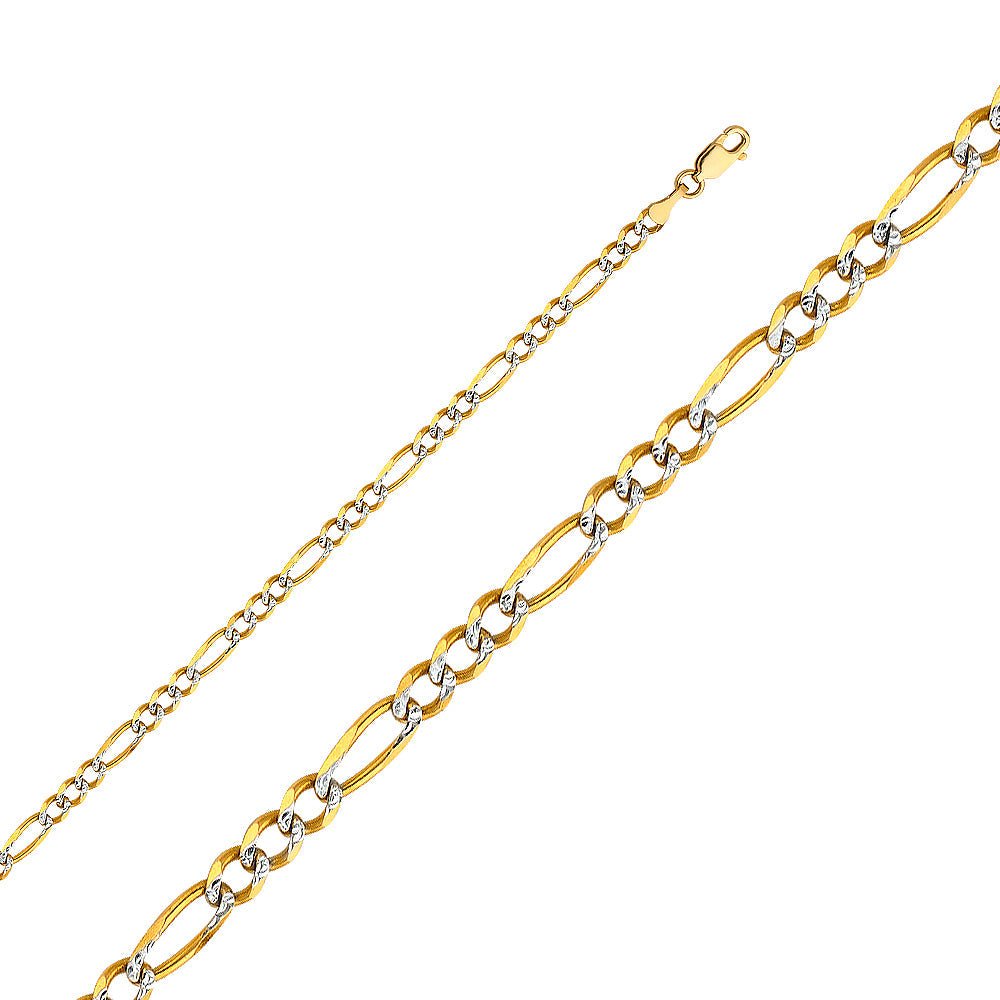 14KY 4MM Figaro 3+1 WP Regular Chain