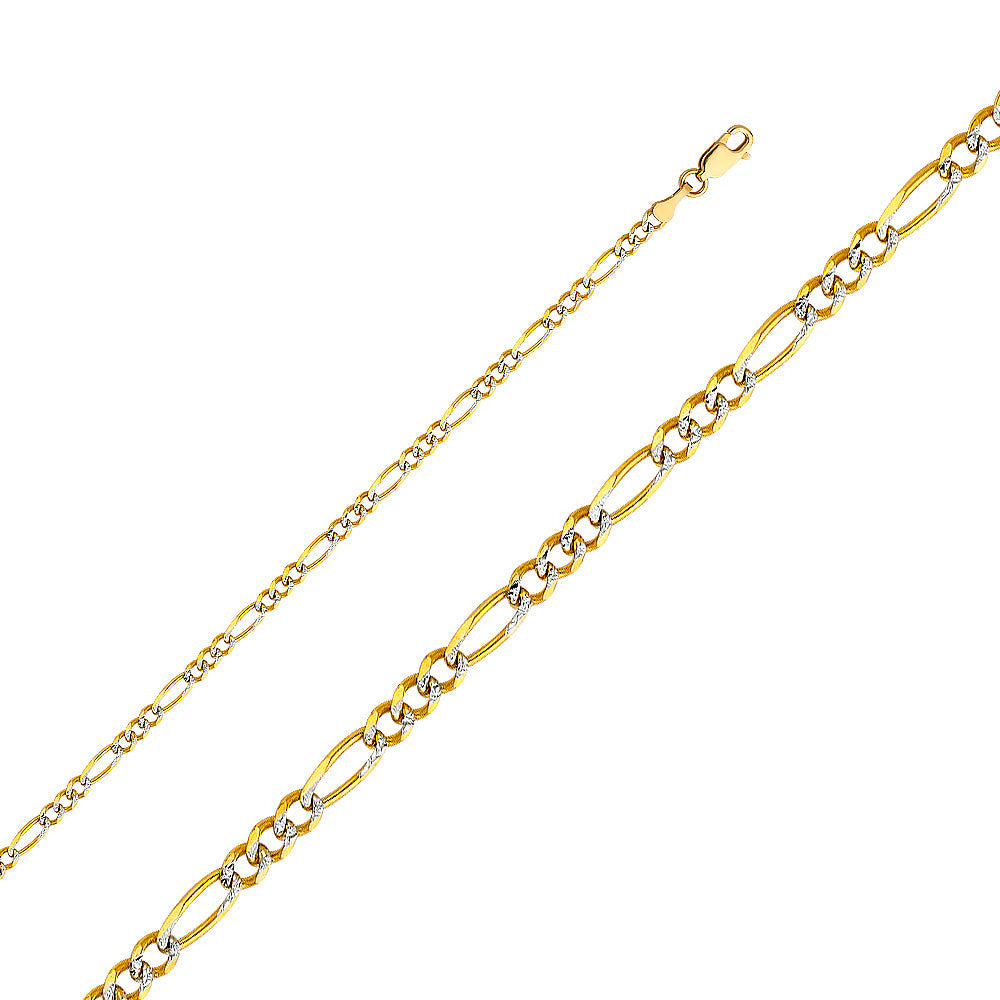14KY 3.1MM Figaro 3+1 WP Regular Chain