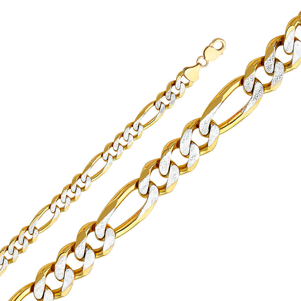 14KY 11.3MM Figaro 3+1 WP Regular Chain