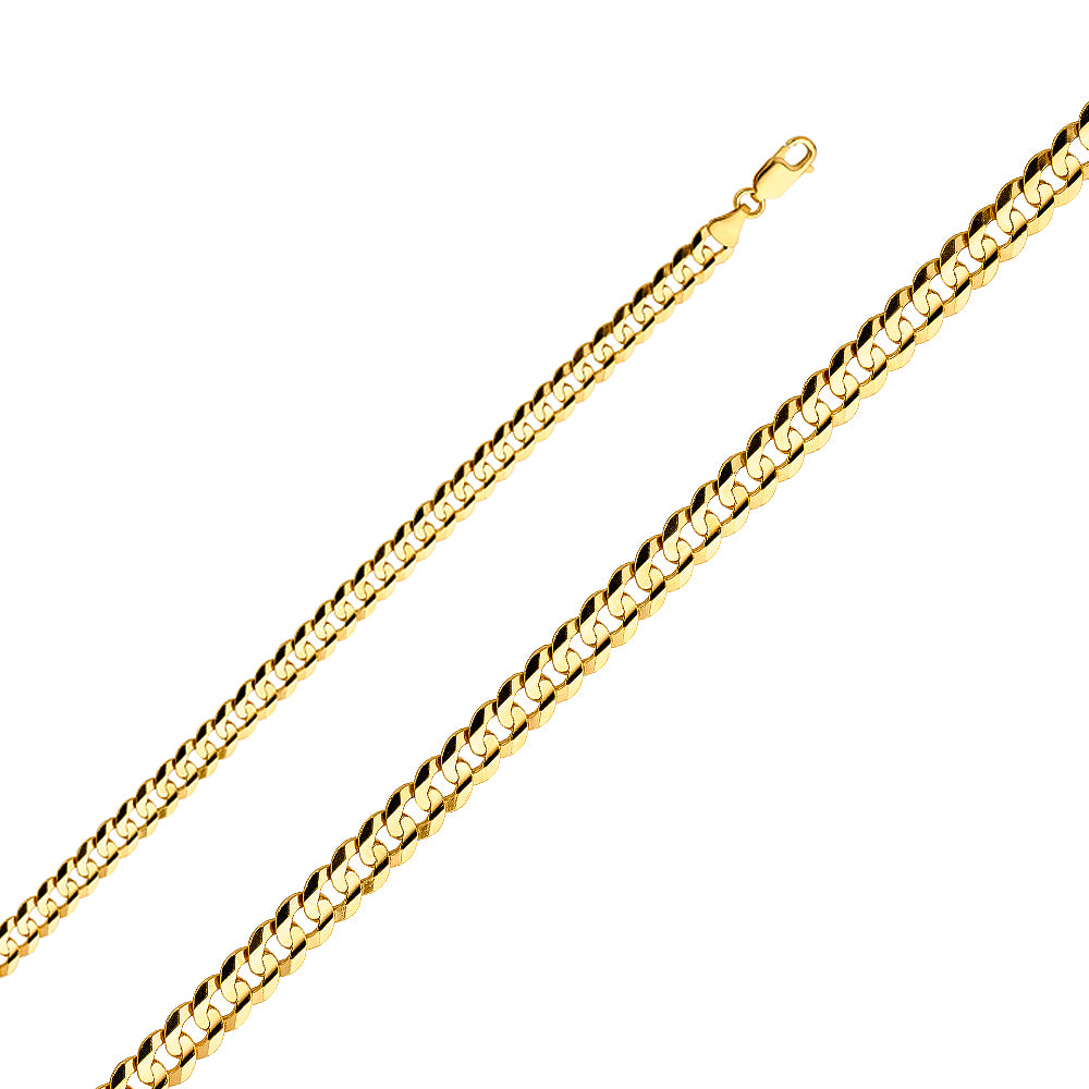 14KY 6.9MM Cuban Concave Chain