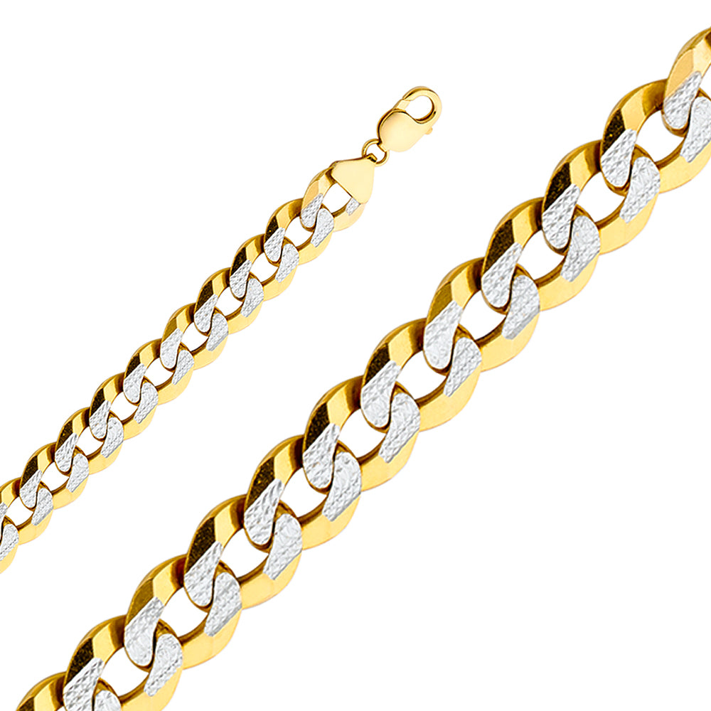 14K Yellow gold Accented Cuban