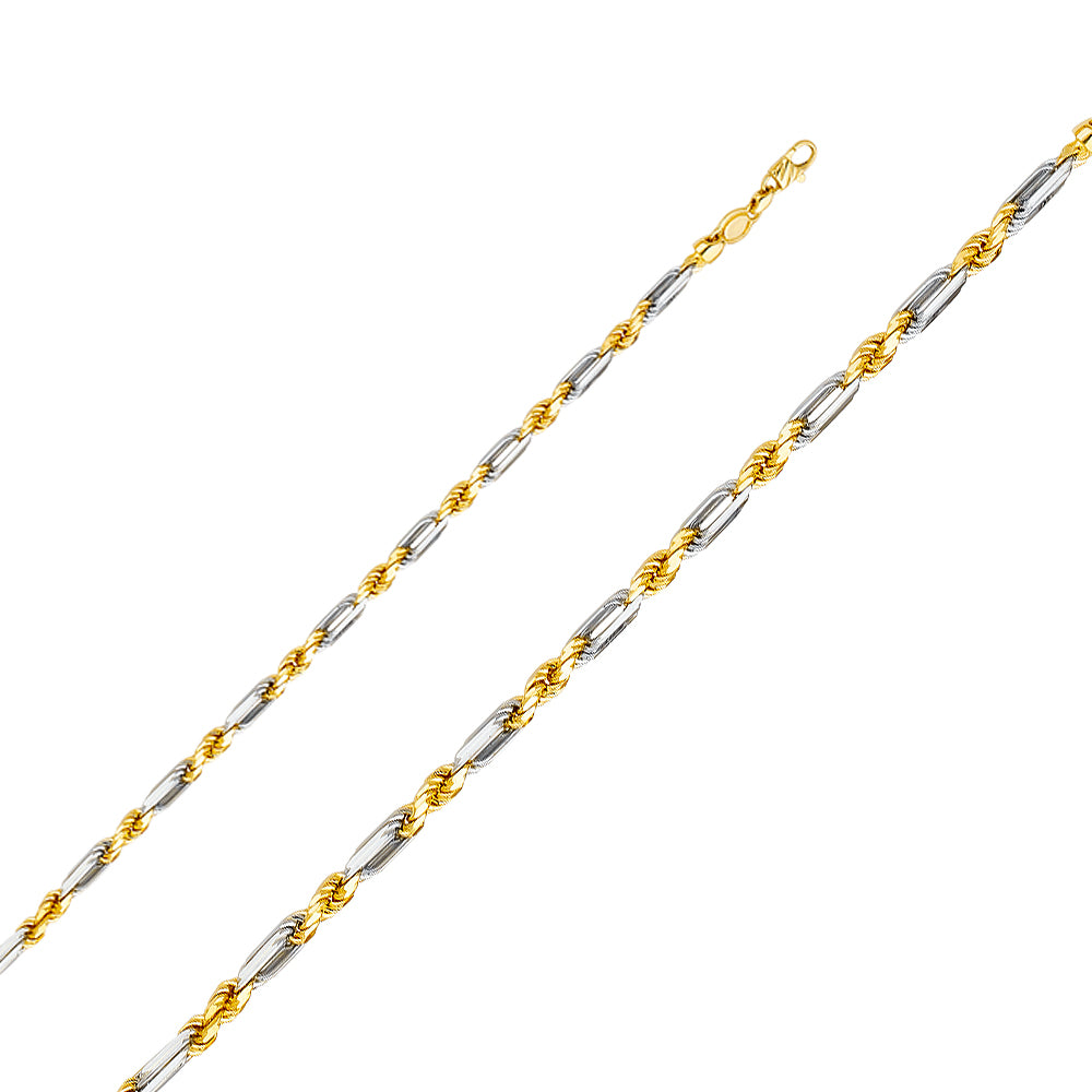 14K Two Tone gold Figarope