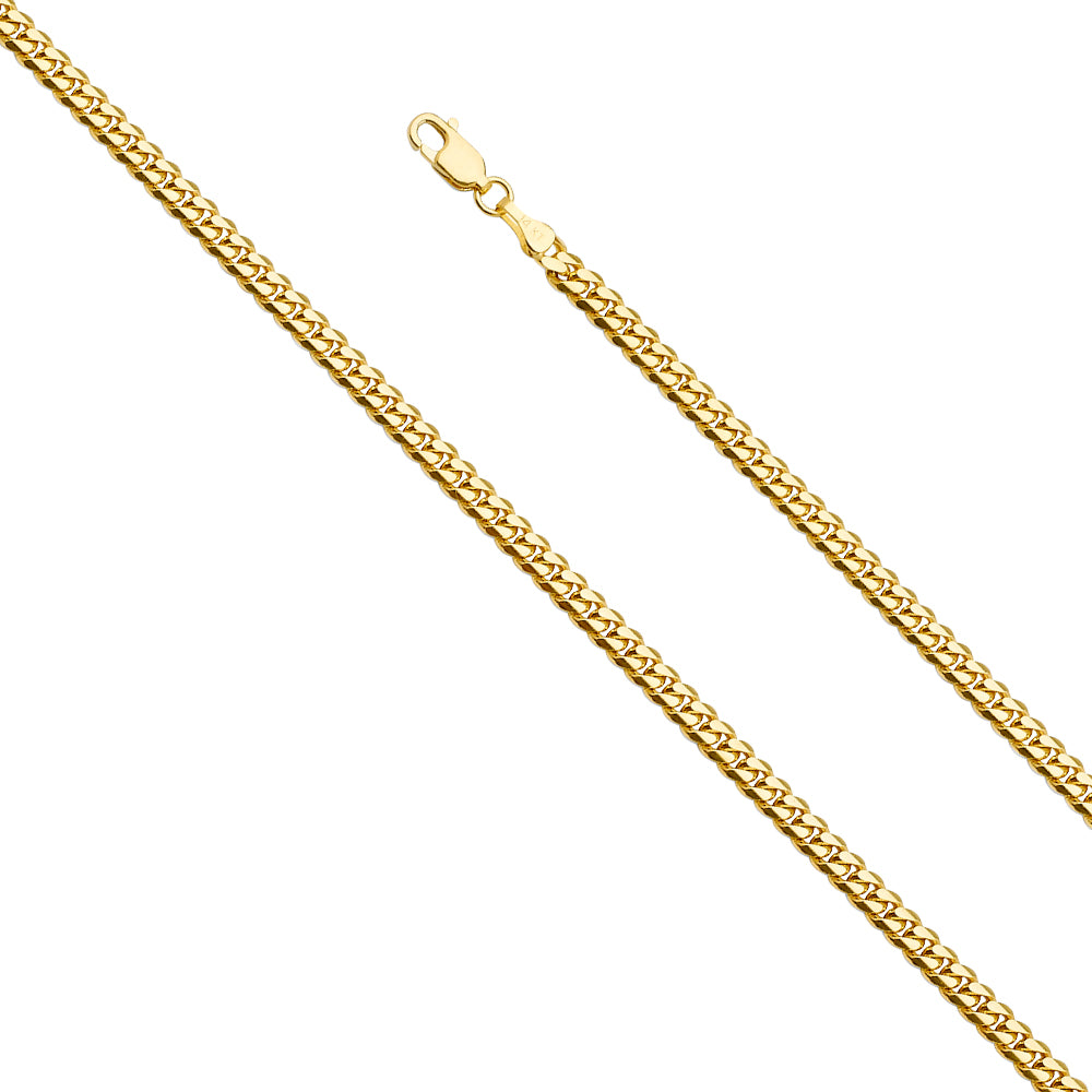 14K Yellow gold Solid Miami Cuban