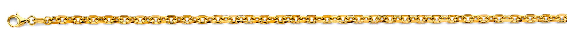 14K Yellow Gold 2.9mm Solid Diamond-Cut Cable Chain