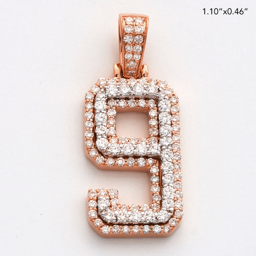 10KR+W 1.00CTW DIAMOND NUMBER PENDANT
