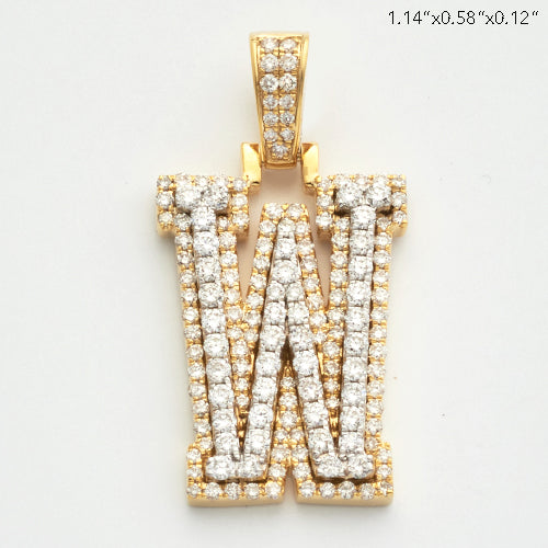 10KY 1.20CTW DIAMOND 3D TWO TONE LETTER PENDANT