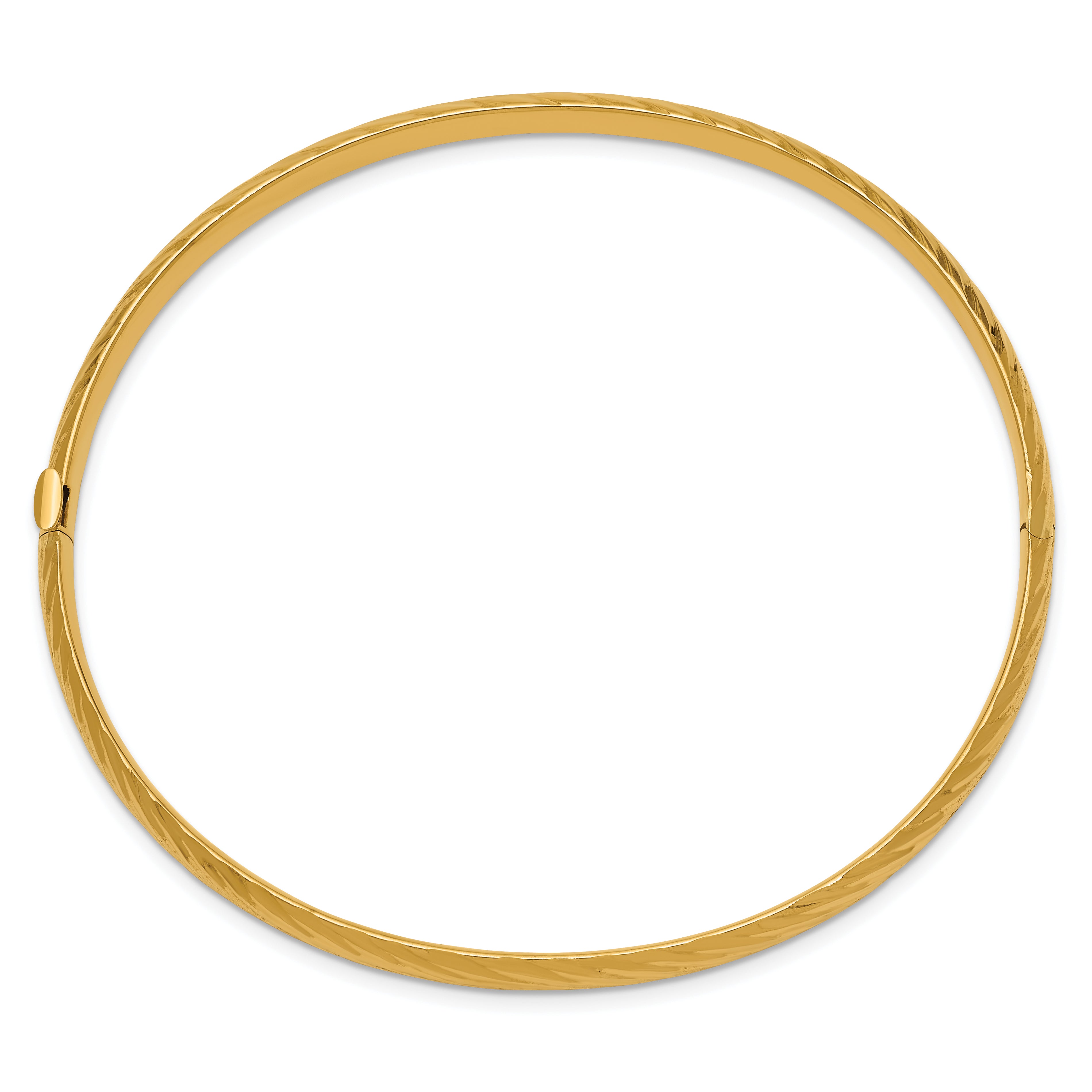 14k 3/16 Textured Hinged Bangle