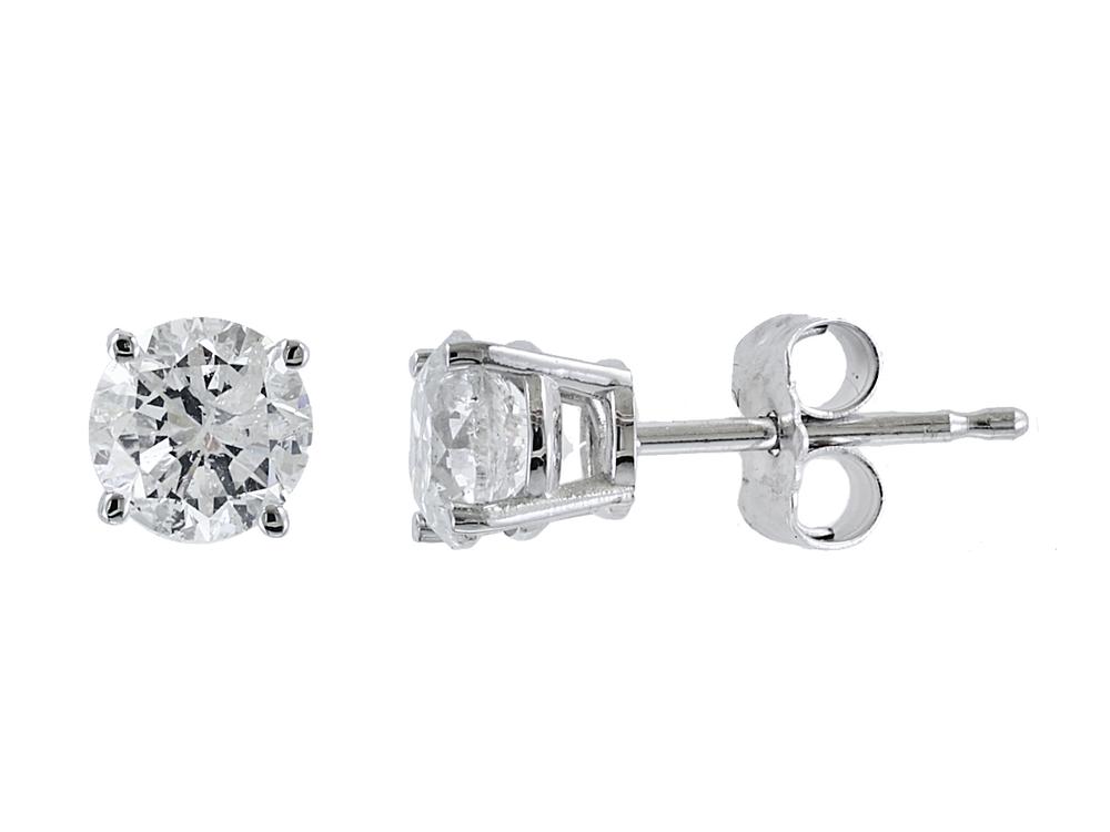 EFFY 14K WHITE GOLD DIAMOND EARRINGS