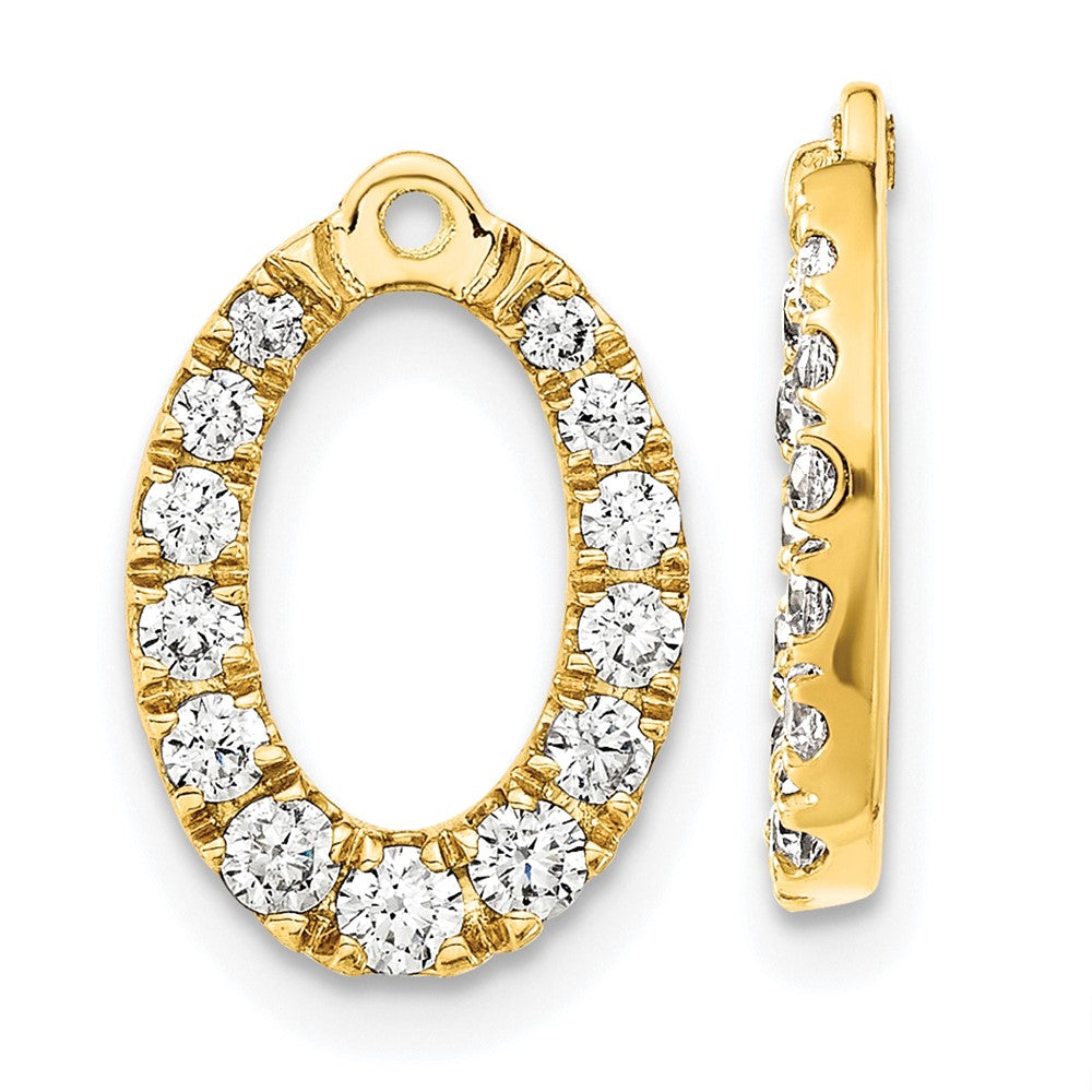 14k 1 1/3ct Lab Grown Diamond VS/SI+ G+ Oval Earring Jackets
