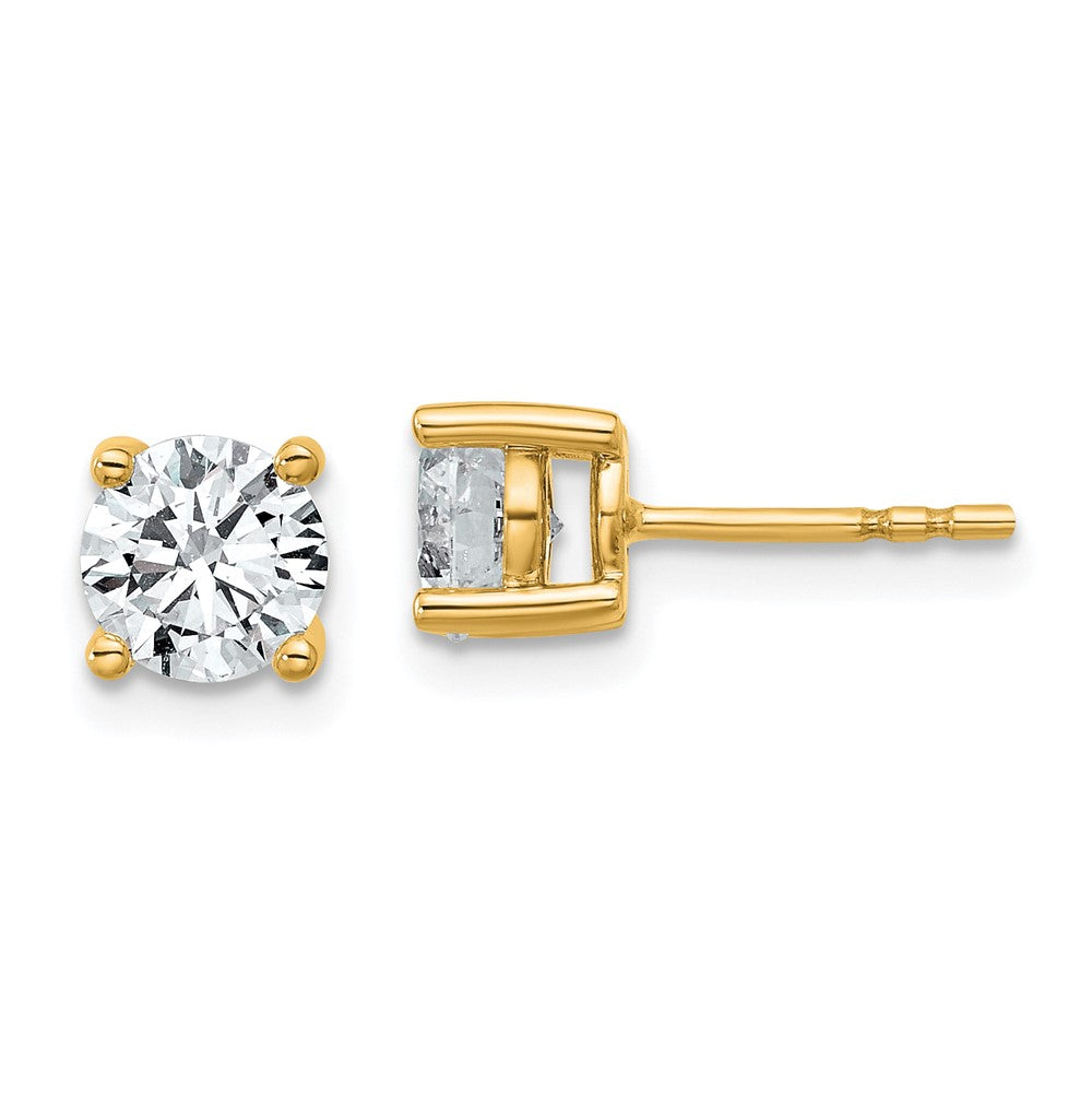 14ky 1 3/8 ctw Lab Grown Dia VS/SI+ G+ Round 4 Prong Hvy Wt Earring
