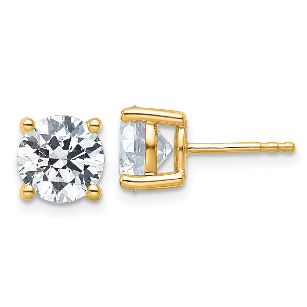 14k 4ct Cert Lab Grown Dia VS/SI+ G+ Round Comp Heavyweight Earrings
