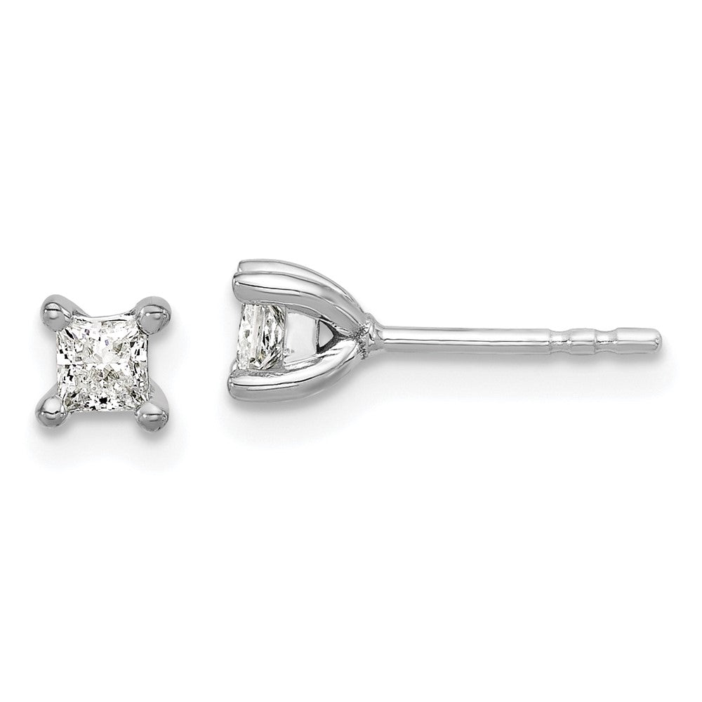14kw 1/3ct Lab Grown Dia VS+ F+ Princess Comp 4 Prong Stud Earrings