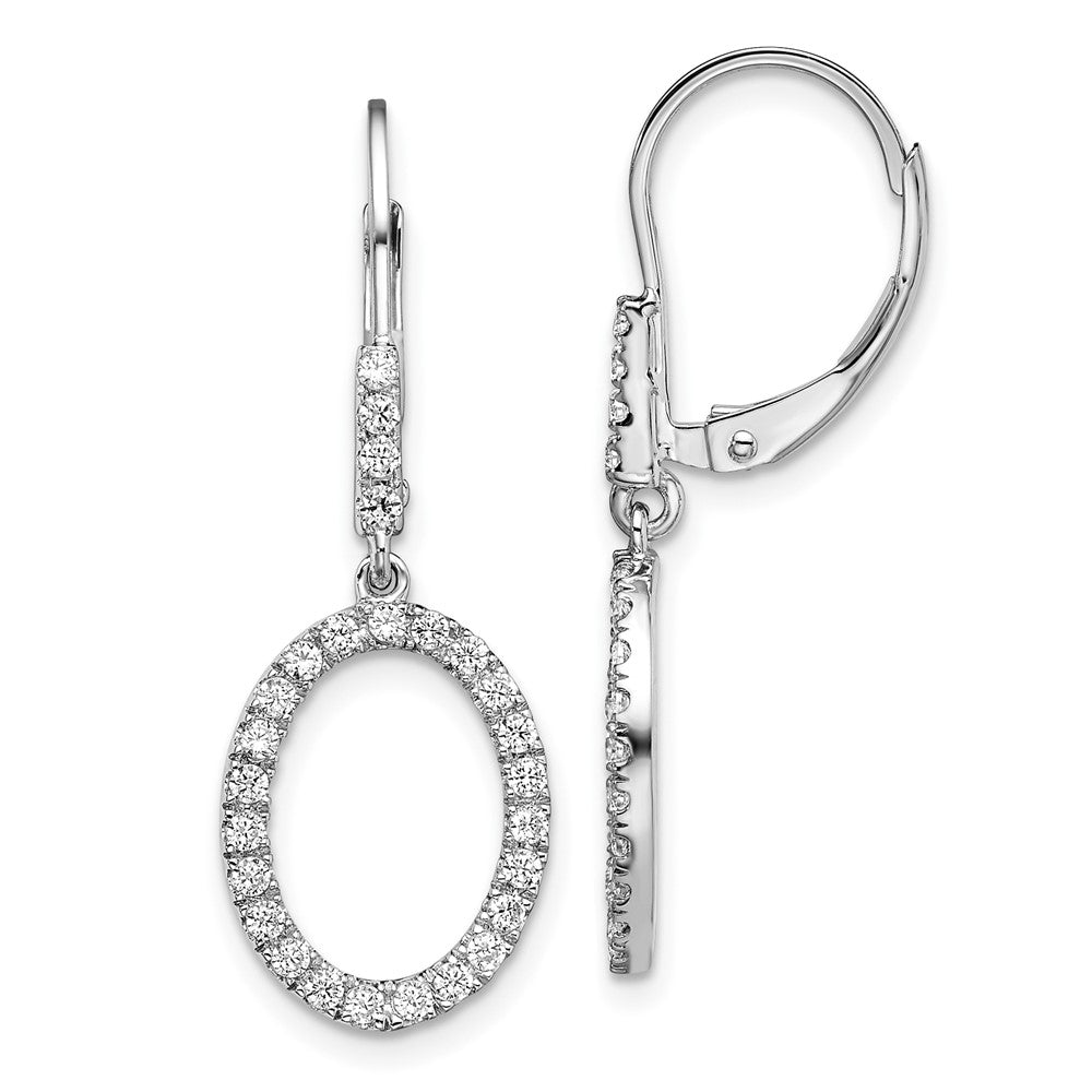 14kw 1/2ct Lab Grown Dia VS/SI+ G+ Comp Dangle Oval Leverback Earring