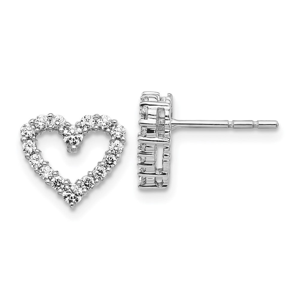 10k White Gold 1/2 ct Lab Grown Diamond VS/SI+ G+ Heart Post Earrings