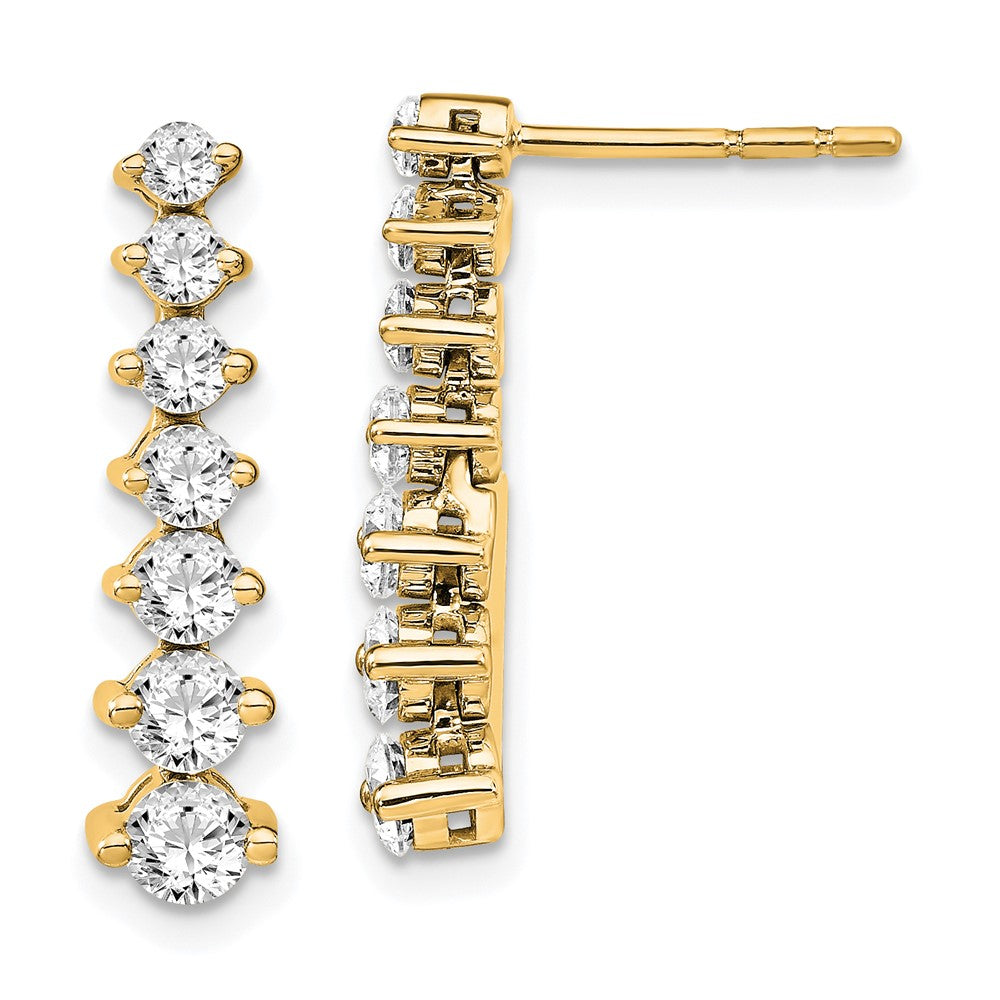14k 1 1/2ct Lab Grown Dia VS/SI+ G+ Comp Graduating Drop Post Earrings