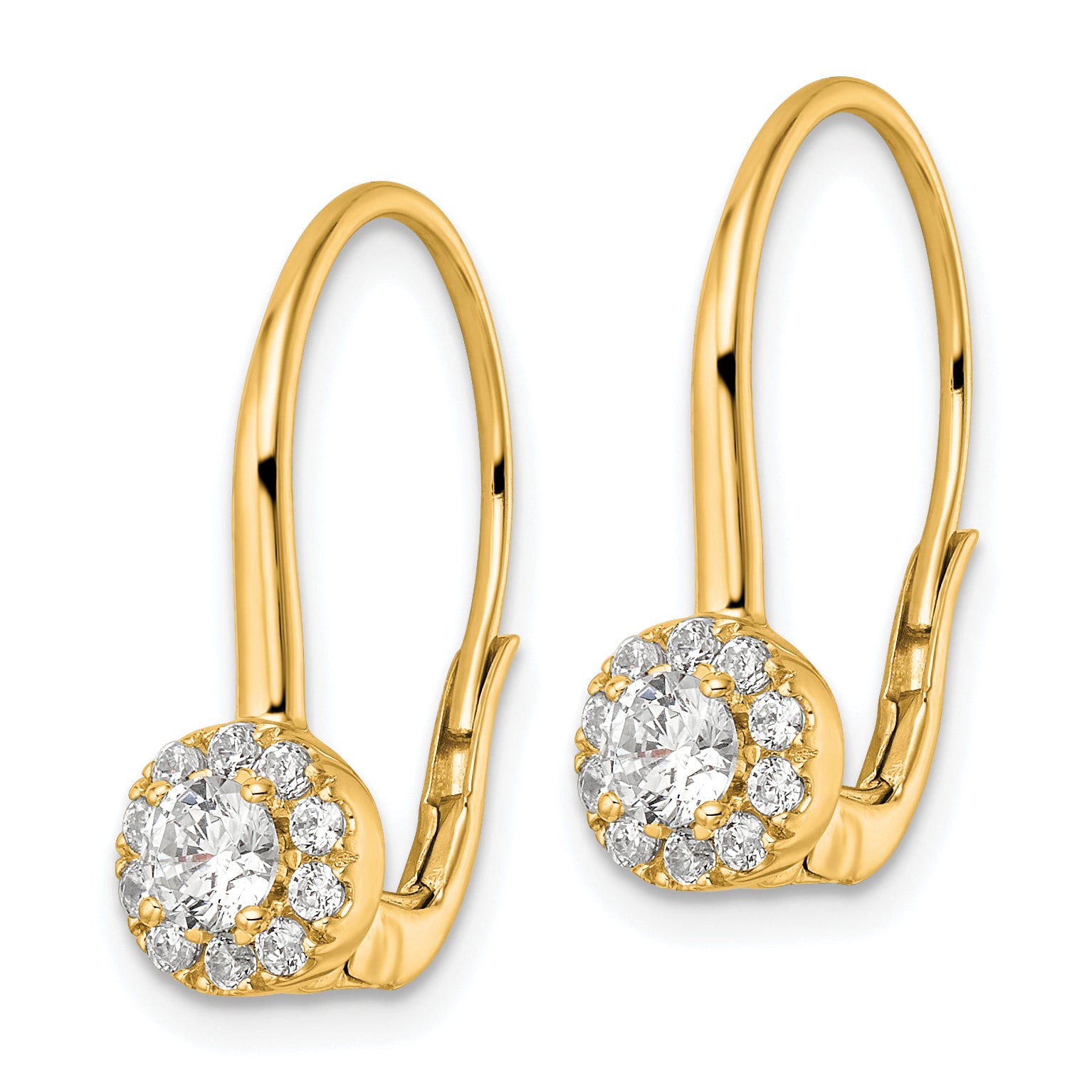 14k 3/4ct Lab Grown Diamond VS/SI+ G+ Comp Drop Leverback Earrings