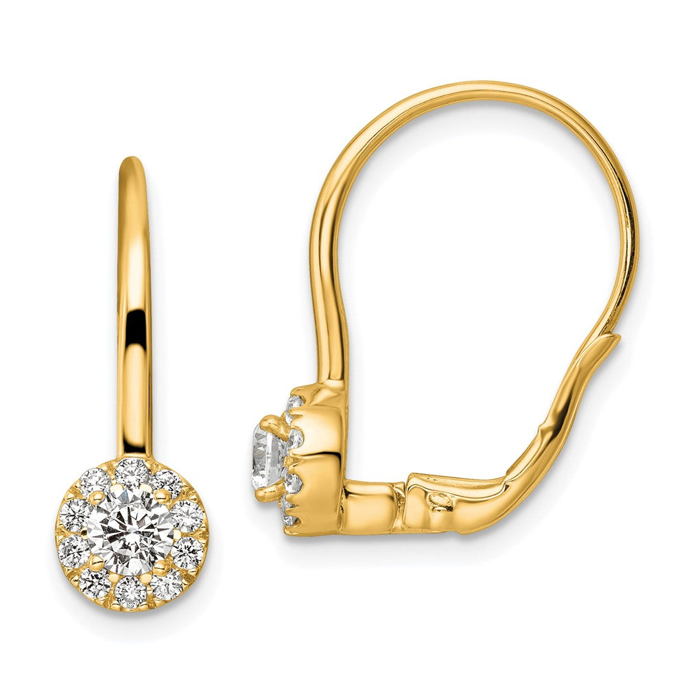 14k 3/4ct Lab Grown Diamond VS/SI+ G+ Comp Drop Leverback Earrings