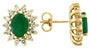 EFFY 14K YELLOW GOLD DIAMOND,NATURAL EMERALD EARRINGS