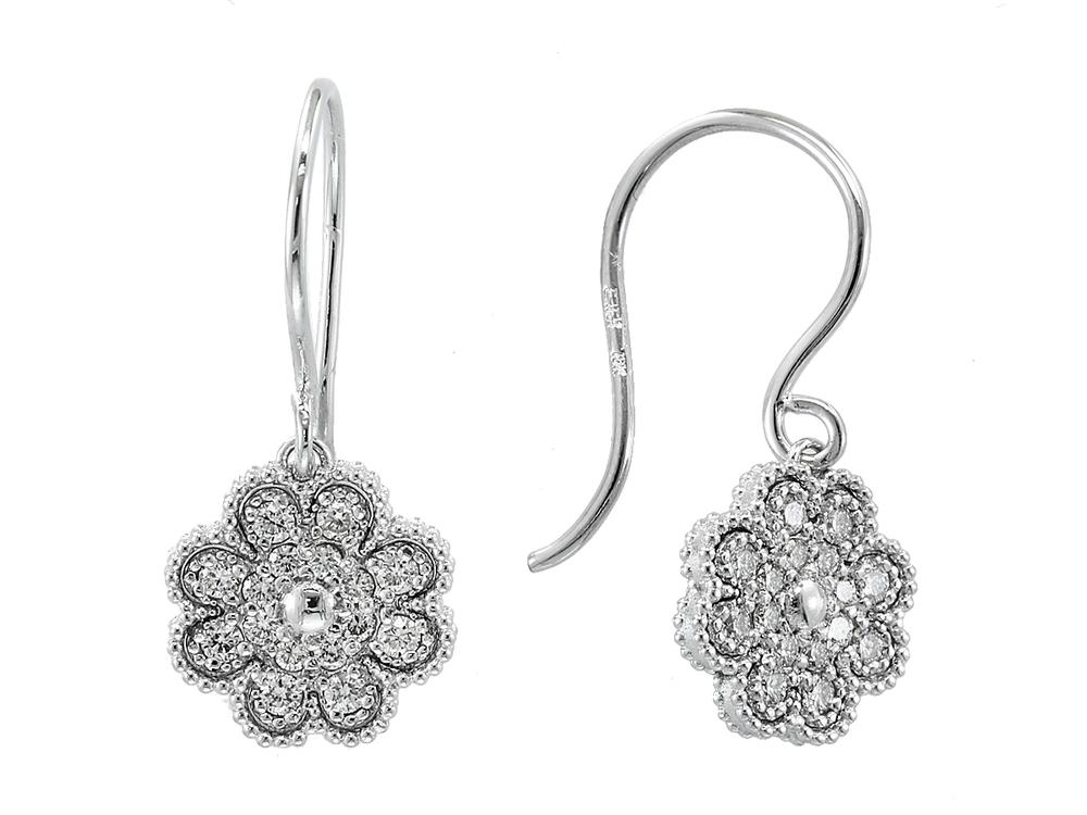 EFFY 14K WHITE GOLD DIAMOND EARRINGS