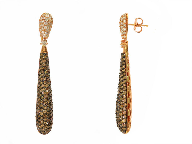 EFFY 14K ROSE GOLD DIAMOND,ESPRESSO DIAMOND EARRINGS