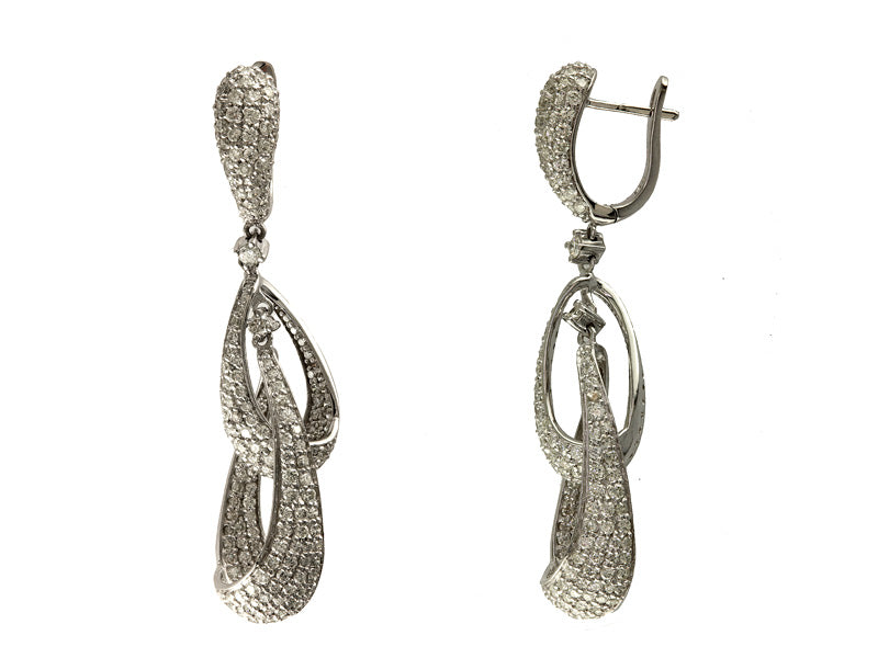 EFFY 14K WHITE GOLD DIAMOND EARRINGS