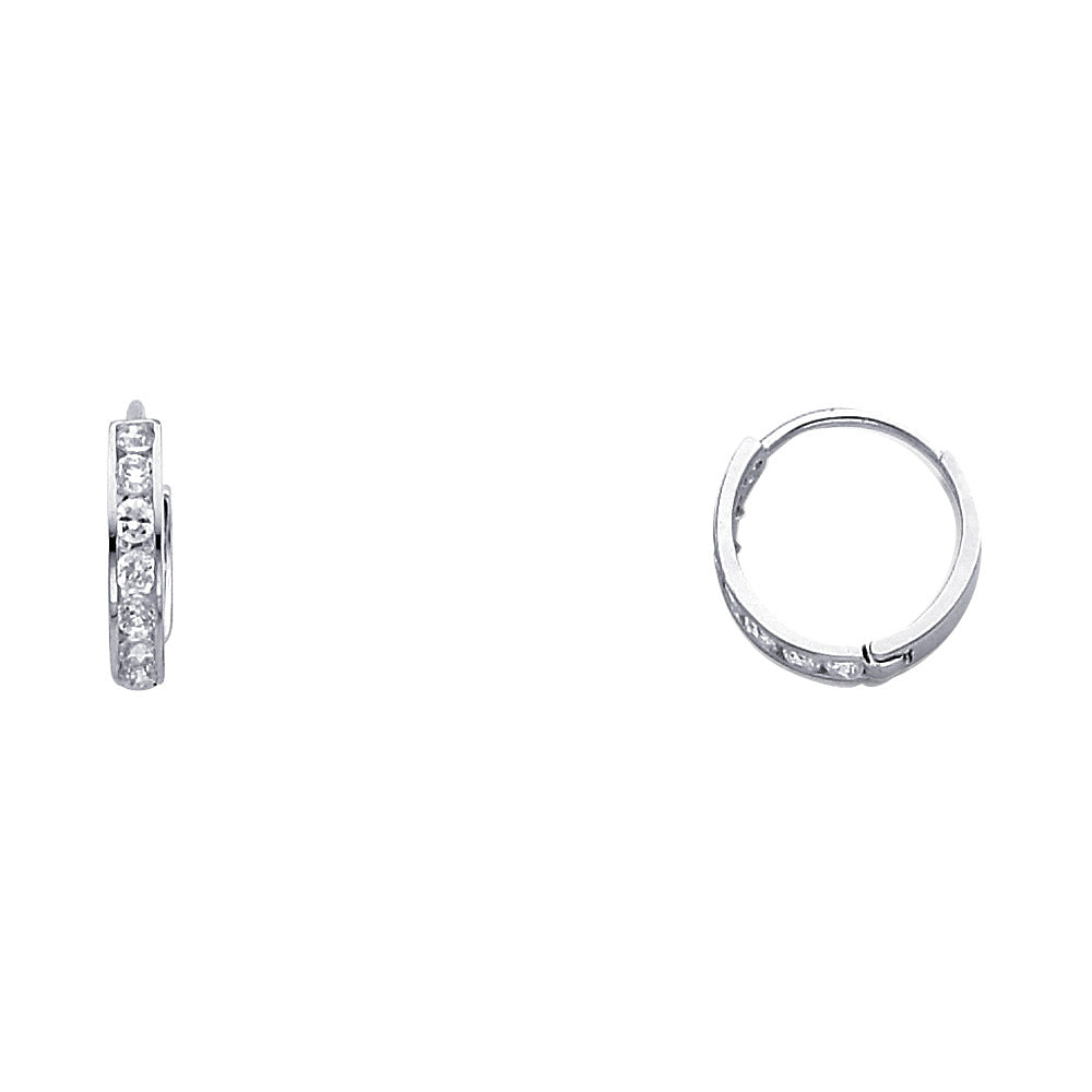 14KW CZ Huggies Earrings