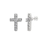 14KW 0.05CTW DIAMOND CROSS STUD EARRINGS