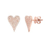 14KR 0.55CTW DIAMOND FLAT PAVE HEART EARRINGS