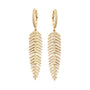 14KY 1.25CTW DIAMOND PALM LEAF DANGLING EARRINGS