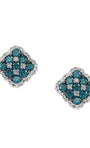 Effy 14K White Gold Diamond,Blue Diamond, Earrings